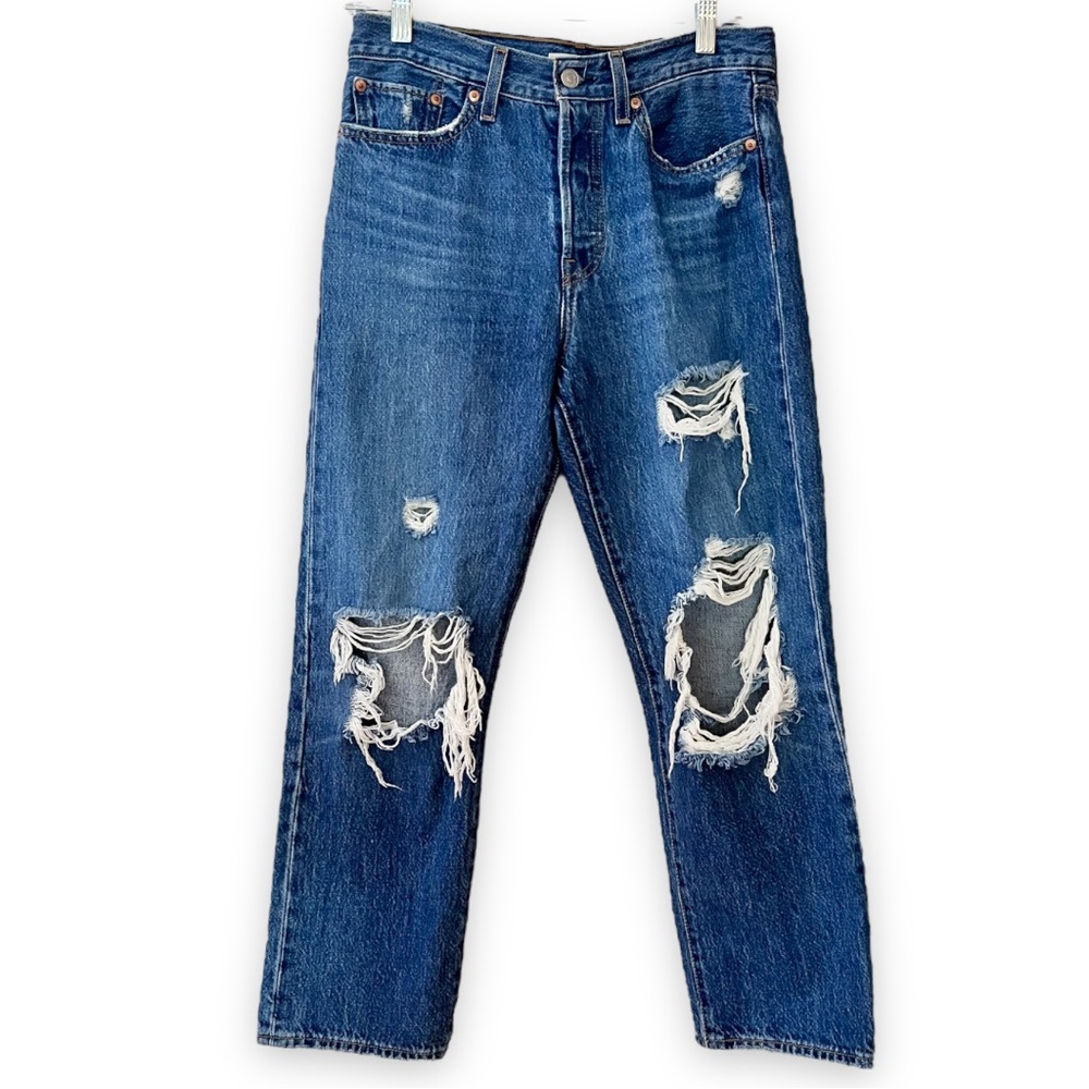 Levi’s Wedgie Straight Premium Denim Button fly Jeans Size 28x26